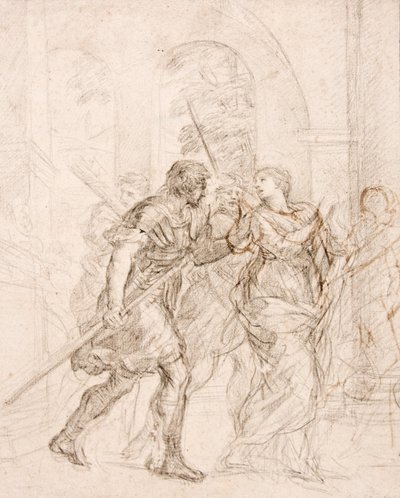 Heilige (Martina) wird zu ihrem Martyrium geführt von Pietro da Cortona
